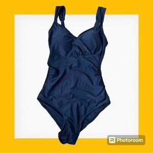 Bleu ice navy triangle top one piece monokini swimsuit small